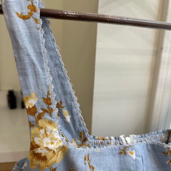 Reformation Blue and Gold Floral Midi Dress - Picture 10 of 10